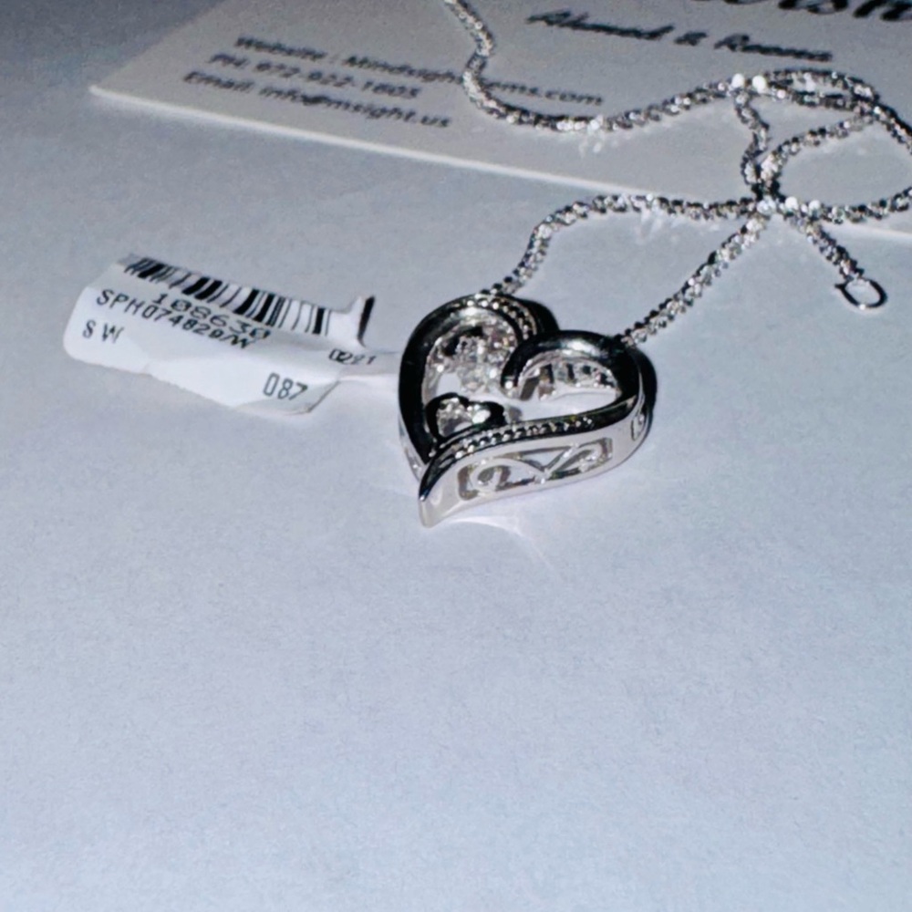 Dancing Real Diamond Heart pendant, Genuine Diamond gift for her, Affordable WOW